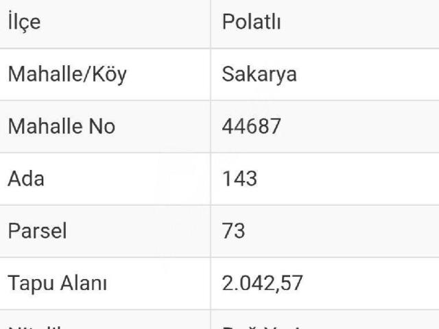 Cumhuriyet Mahallesi, Polatlı içerisinde satılık Arsa