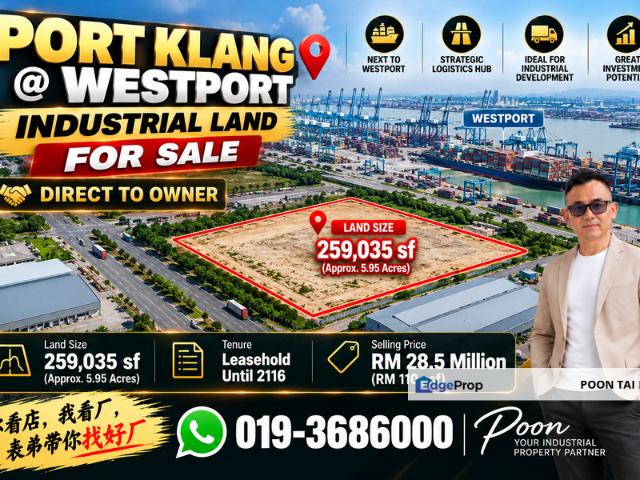 Warehouse for sale in Pelabuhan Klang, Bandaraya Klang
