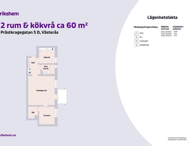 Lägenhet hyra i Gideonsberg, Västerås