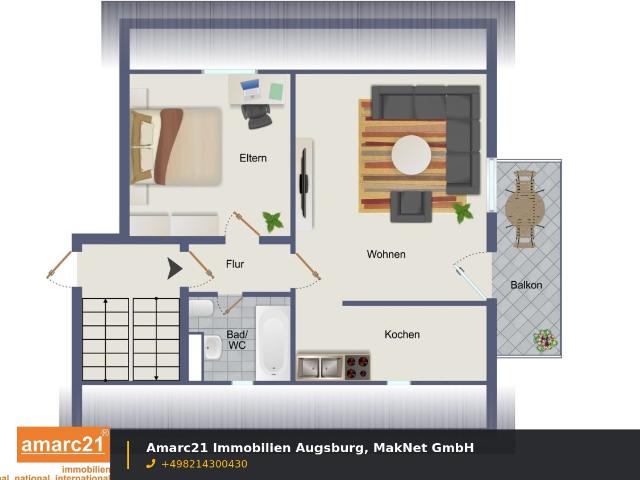 Dachgeschosswohnung kaufen in Augsburg, Bayern