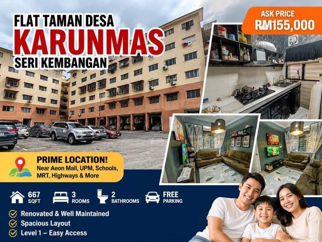 Flat for sale in Balakong, Majlis Perbandaran Kajang