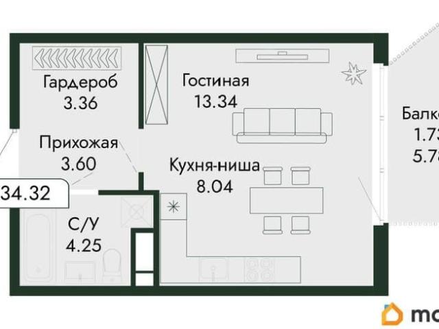 Квартира продажа в Микрорайон имени 60 лет СССР, Алушта