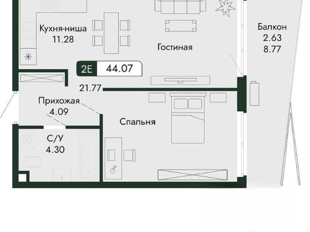 Квартира продажа в Виноградное С