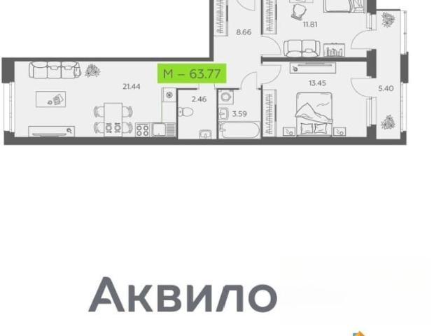Квартира продажа в Октябрьский округ, Архангельск