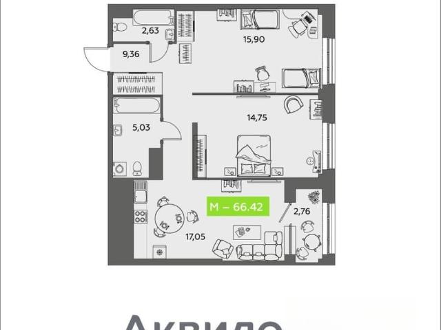 Квартира продажа в Ломоносовский округ, Архангельск