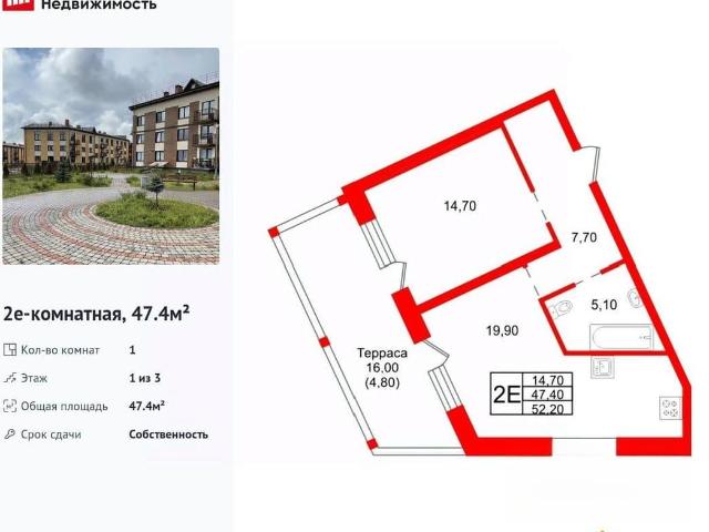Квартира продажа в Скотное Массив, Ленинградская область
