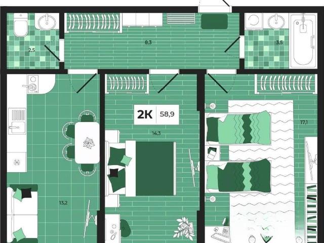 Квартира продажа в Дубна, Кабардино-Балкарская Республика