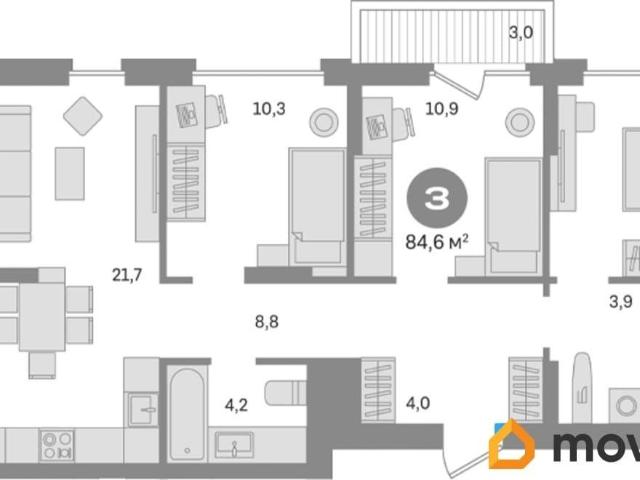 Квартира продажа в Центральный квартал, Сапроново