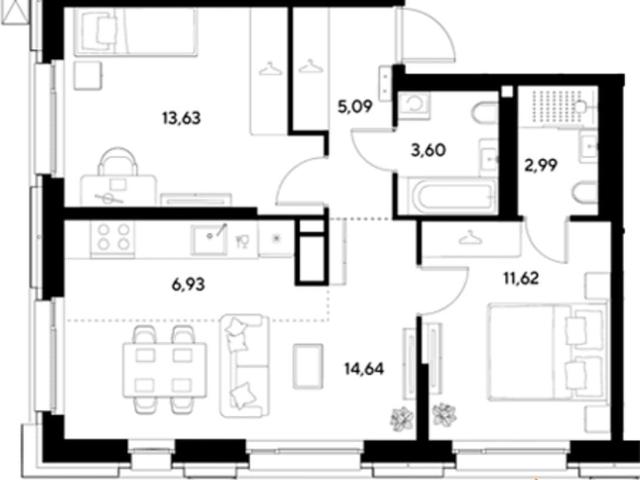 Квартира продажа в 6-й микрорайон, Реутов