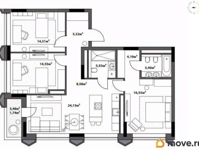 Квартира продажа в Центральный АО, Омская область