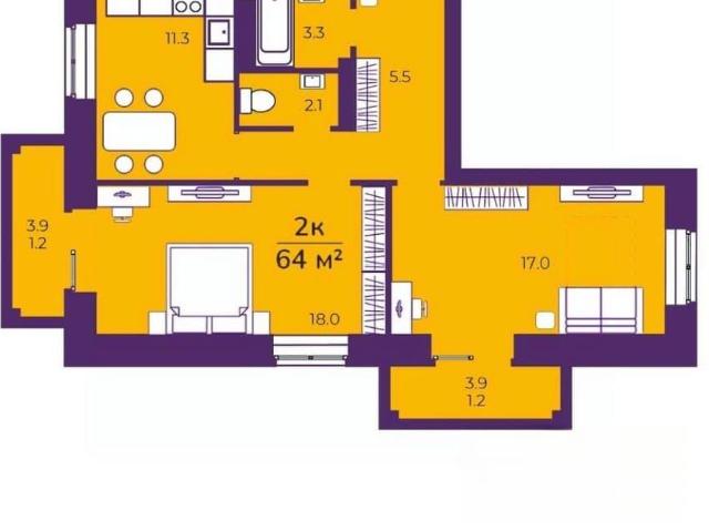 Квартира продажа в Центральный АО, Омская область
