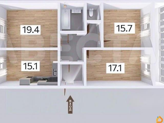 Квартира продажа в Центральный АО, Омская область