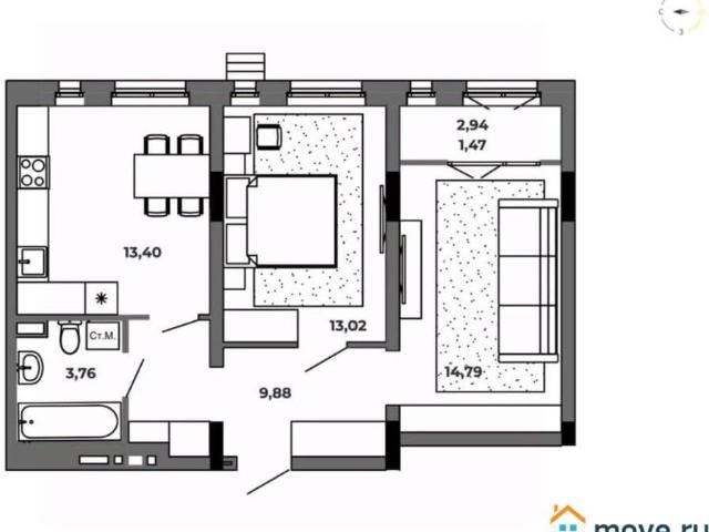 Квартира продажа в Центральный АО, Омская область