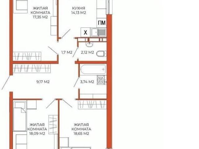 Квартира продажа в Октябрьский район, городской округ Пенза