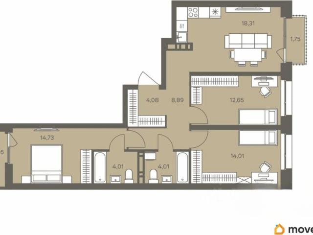 Квартира продажа в Индустриальный район, Пермь
