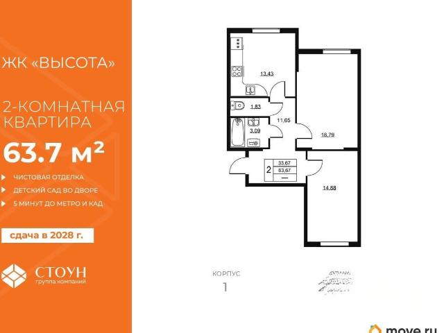 Квартира продажа в Бугры, Ленинградская область