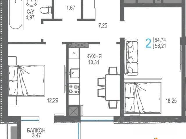 Квартира продажа в Гвардейское, Симферопольский район