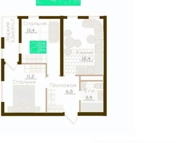 Квартира продажа в Молодежное