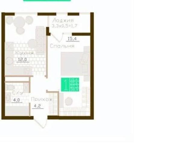 Квартира продажа в Молодежное