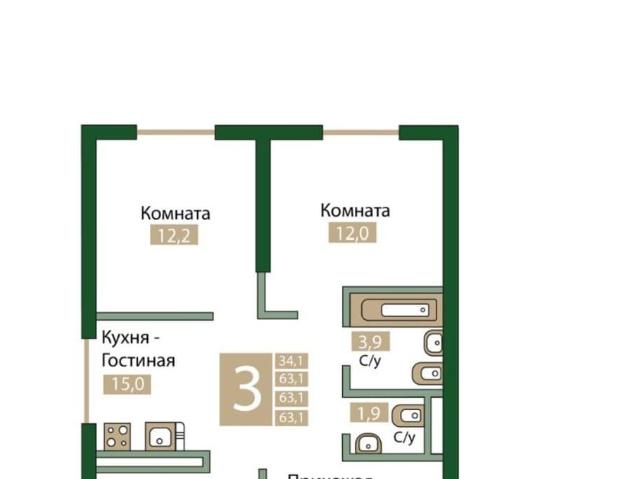 Квартира продажа в Молодежное