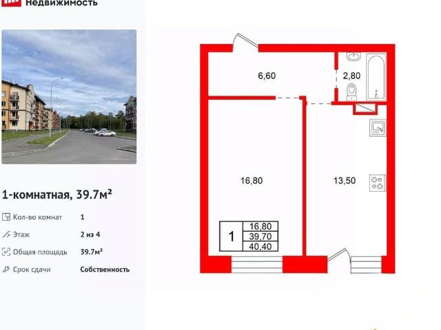 Квартира продажа в Романовка, Ленинградская область