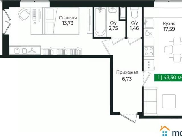 Квартира продажа в Сертолово-1, Сертолово