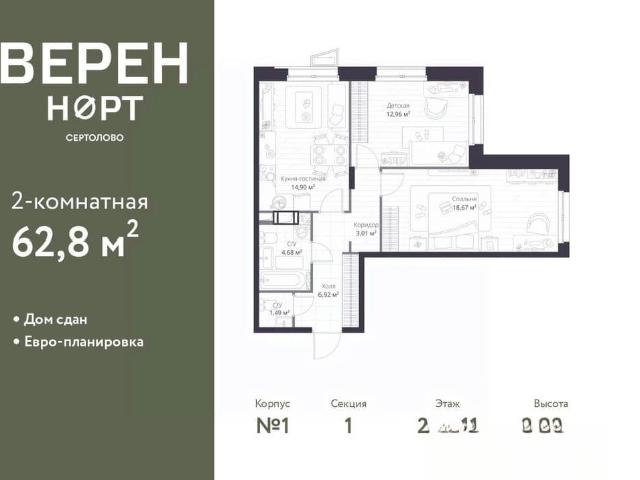 Квартира продажа в Сертолово-1, Сертолово