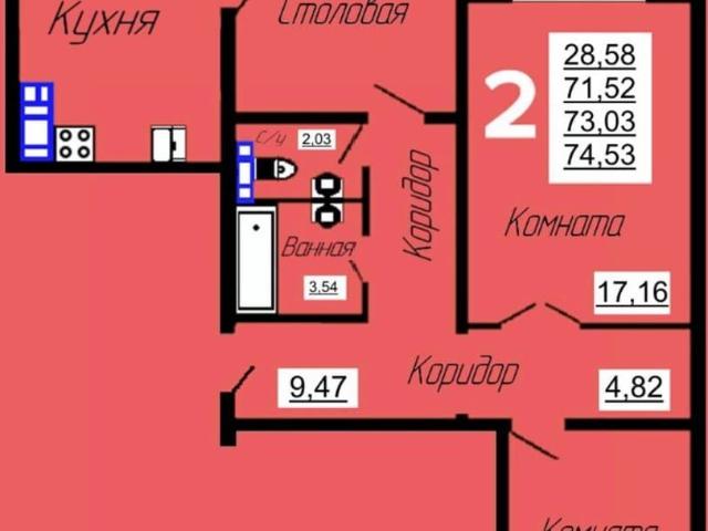 Квартира продажа в Заднепровский район, Смоленская область
