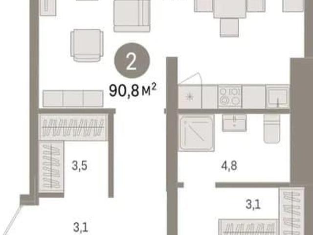 Квартира продажа в Заречный 1-й микрорайон, Тюмень