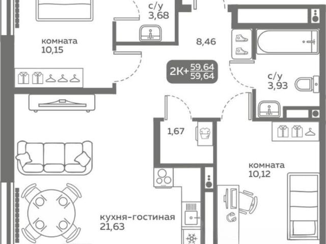 Квартира продажа в Калининский административный округ, Тюмень