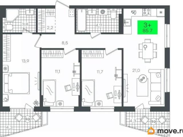 Квартира продажа в Тюмень, Тюменская область