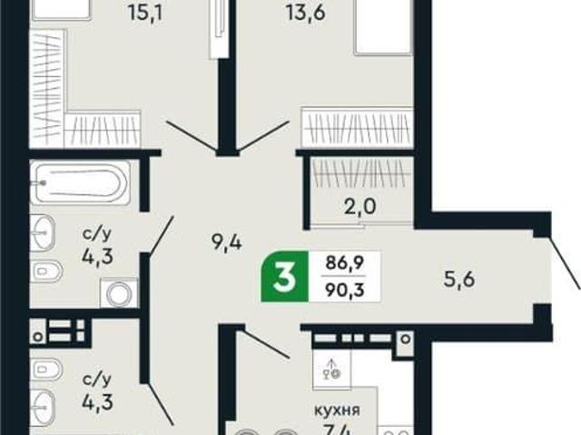 Квартира продажа в Верхняя Пышма, Свердловская область