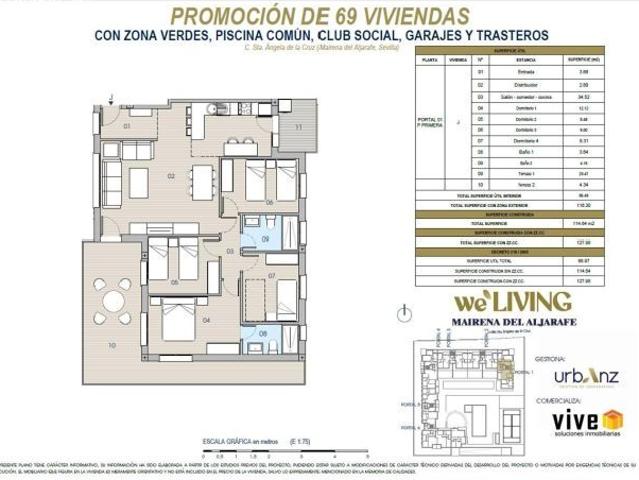Piso en venta en Mairena Del Aljarafe, Urbanización Las Tres Barras