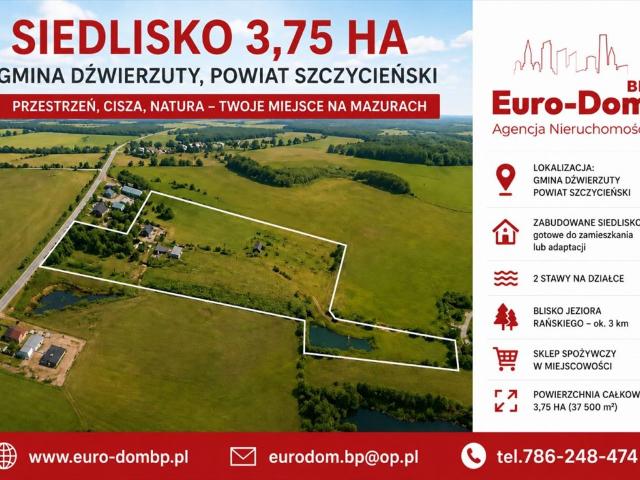 Grunt na sprzedaż w Dźwierzuty, Warmińsko-mazurskie