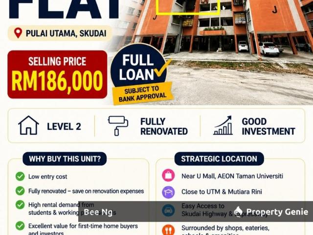 Flat for sale in Bukit Ledang, Johor