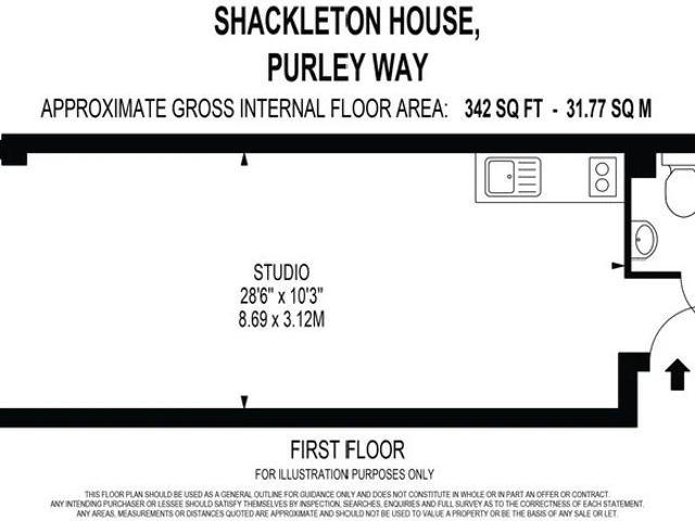 Studio for rent in London Borough of Croydon, Waddon
