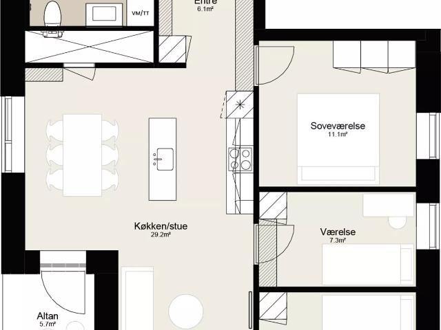 Lejlighed til leje i Horsens, Århus