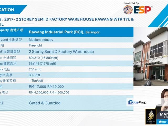 Warehouse for rent in Selayang, Selangor
