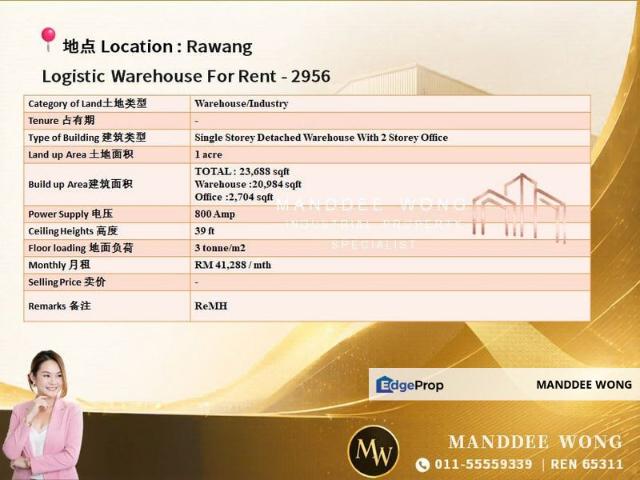 Warehouse for rent in Selayang, Selangor