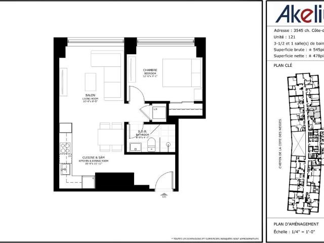 Apartment for rent in St. Leonard's, Quebec