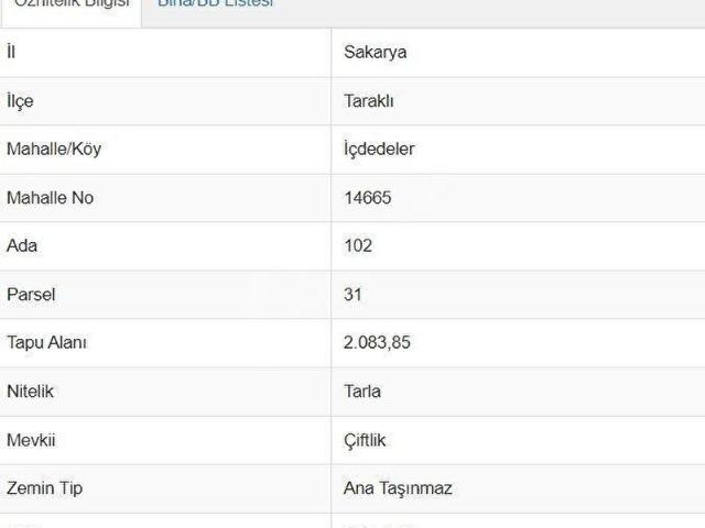 Tarakli, Sakarya içerisinde satılık Arsa