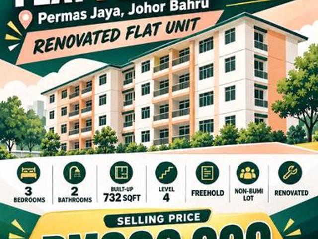 Flat for sale in Bandar Baru Permas Jaya, Kampung Senibong