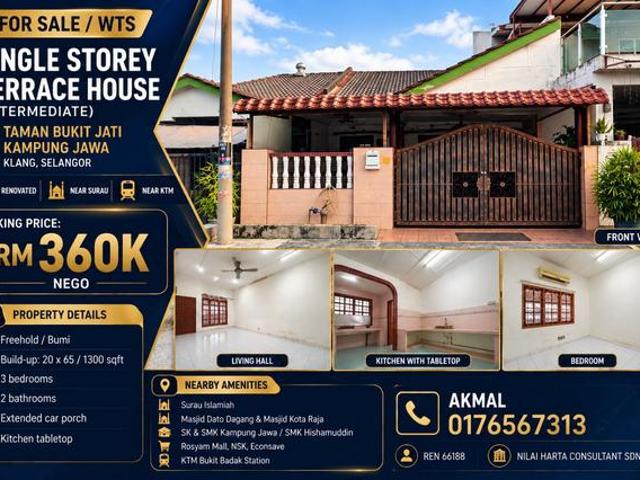 Terraced House for sale in Bandaraya Klang, Klang
