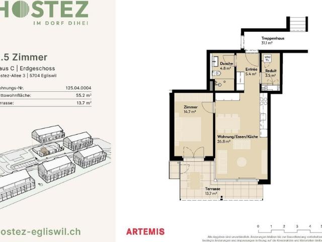 Apartment mieten in Egliswil, Aargau