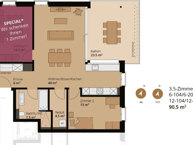 Apartment mieten in Reinach (AG), Aargau