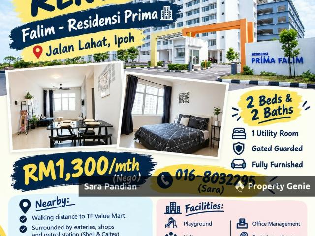 Condominium for rent in Residensi Falim, Majlis Bandaraya Ipoh