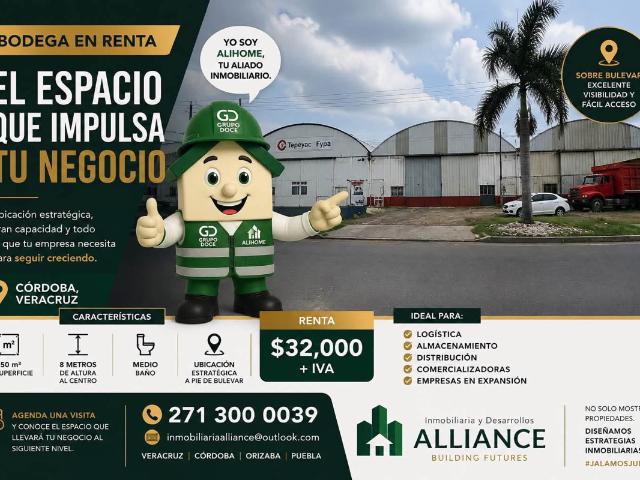 Nave Industrial en renta en Córdoba, Veracruz