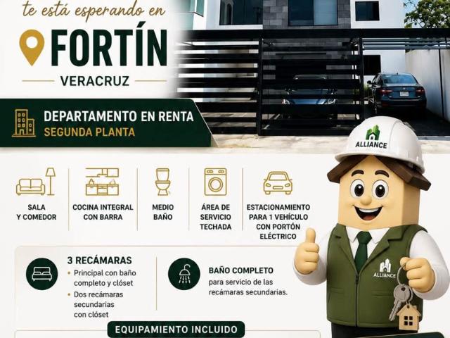 Departamento en renta en Fortín, Veracruz