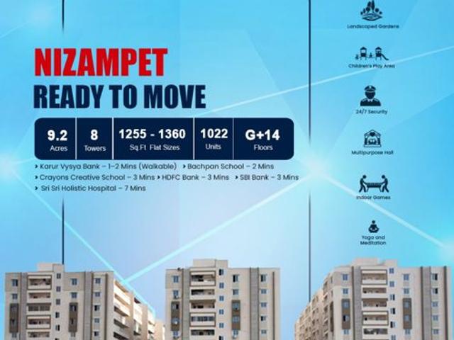 Flat for sale in Nizampet, Medchal–Malkajgiri