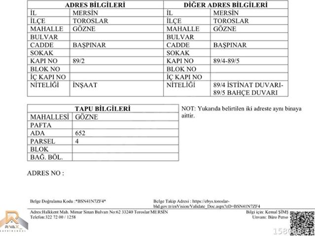 Toroslar, Mersin içerisinde satılık Arsa